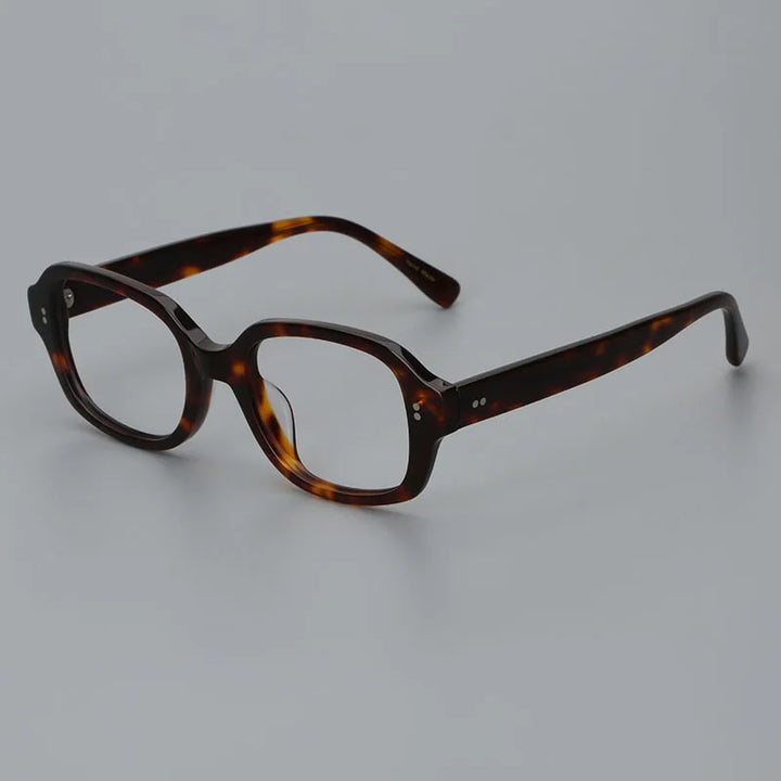Hewei Unisex Full Rim Rectangle Acetate Eyeglasses 0026 Full Rim Hewei tortoise