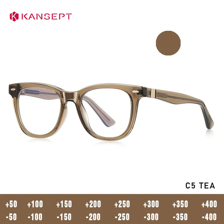 Kansept Unisex Full Rim Square Tr 90 Alloy Reading Glasses 442230