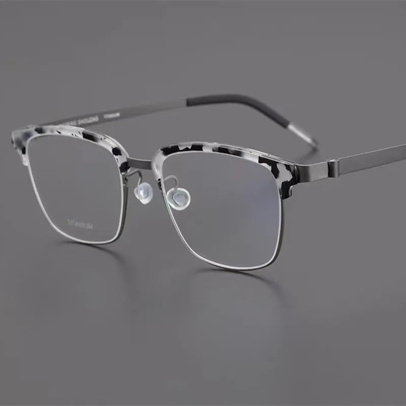 Aimee Unisex Full Rim Square Screwless Titanium Eyeglasses 69835