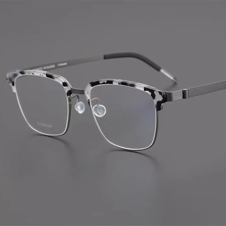 Aimee Unisex Full Rim Square Screwless Titanium Eyeglasses 69835