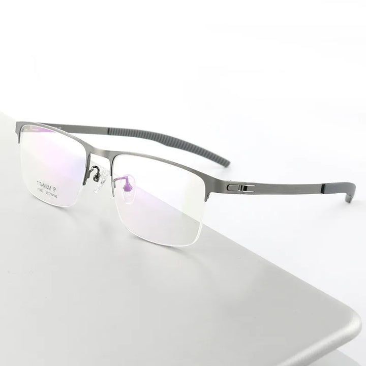 Aimee Unisex Semi Rim Square Screwless Titanium Sport Eyeglasses 2992 Semi Rim Aimee Gun-Grey