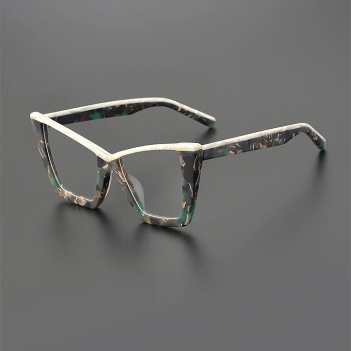 Nobler Unisex Full Rim Square Cat Eye Matte Acetate Eyeglasses 19290 Full Rim Nobler C2