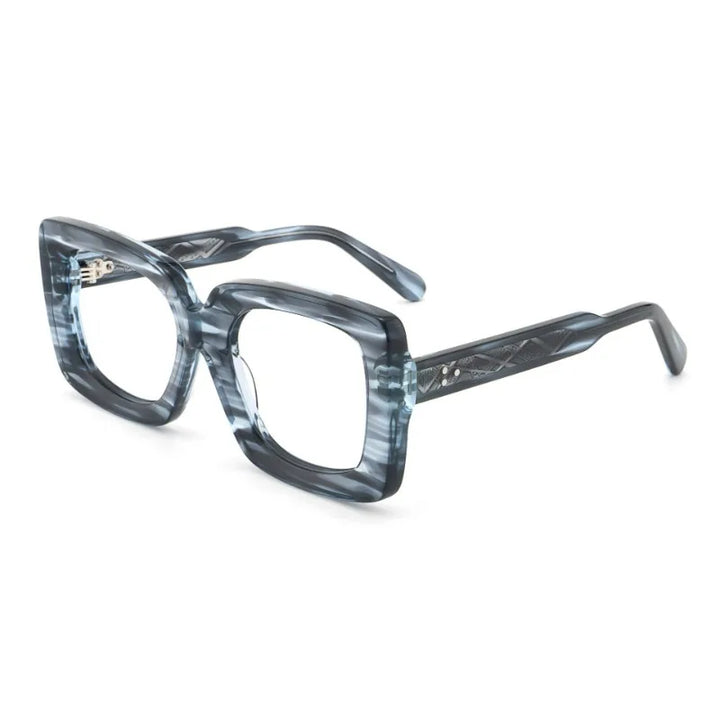 Hewei Unisex Full Rim Square Thick Acetate Eyeglasses 295140