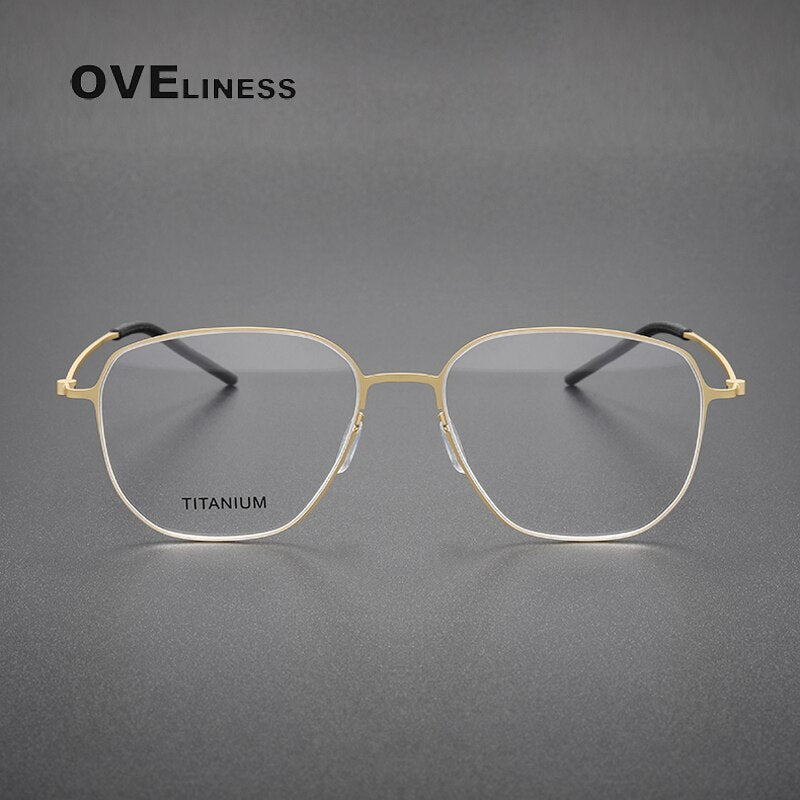 Oveliness Unisex Full Rim Square Screwless Titanium Eyeglasses 5505 Full Rim Oveliness