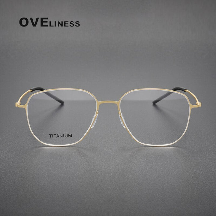 Oveliness Unisex Full Rim Square Screwless Titanium Eyeglasses 5505 Full Rim Oveliness