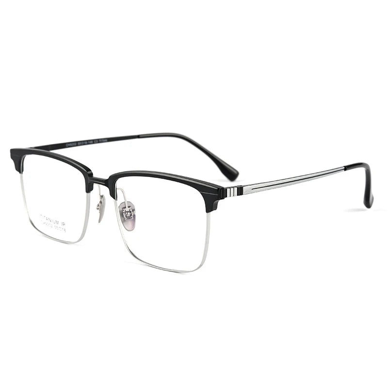 Handoer Unisex Full Rim Square Titanium Eyeglasses 59202