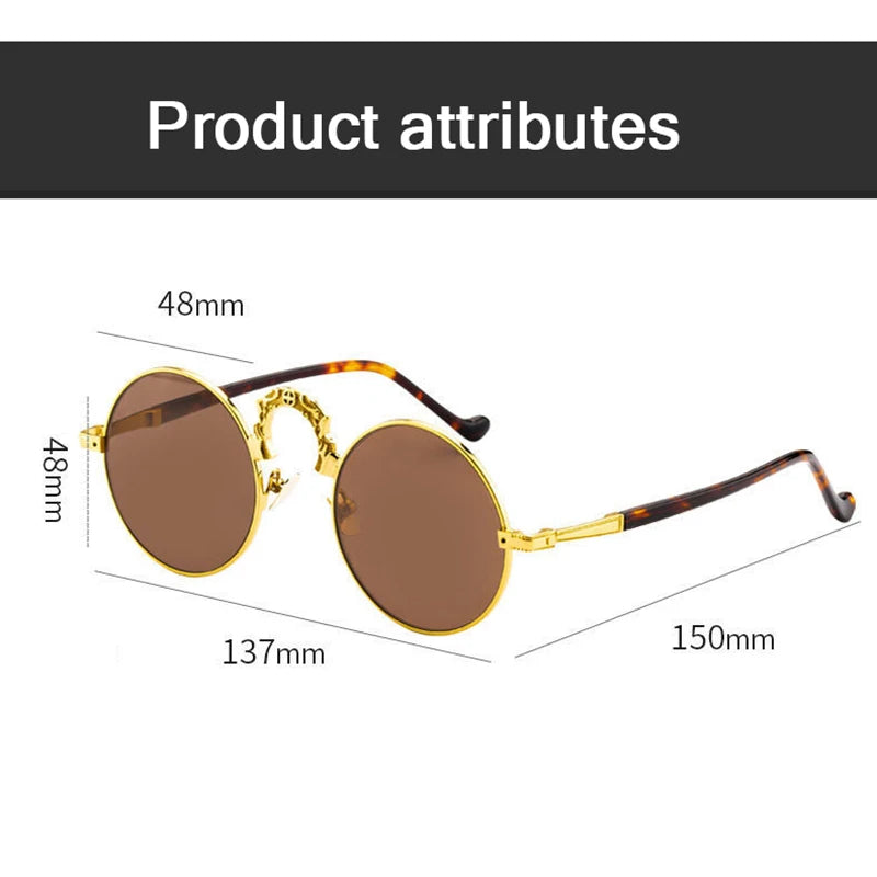 Aoxue Unisex Full Rim Round Copper Sunglasses 6054 Sunglasses Aoxue