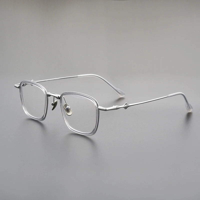 Yimaruili Unisex Full Rim Square Titanium Acetate Eyeglasses M81224