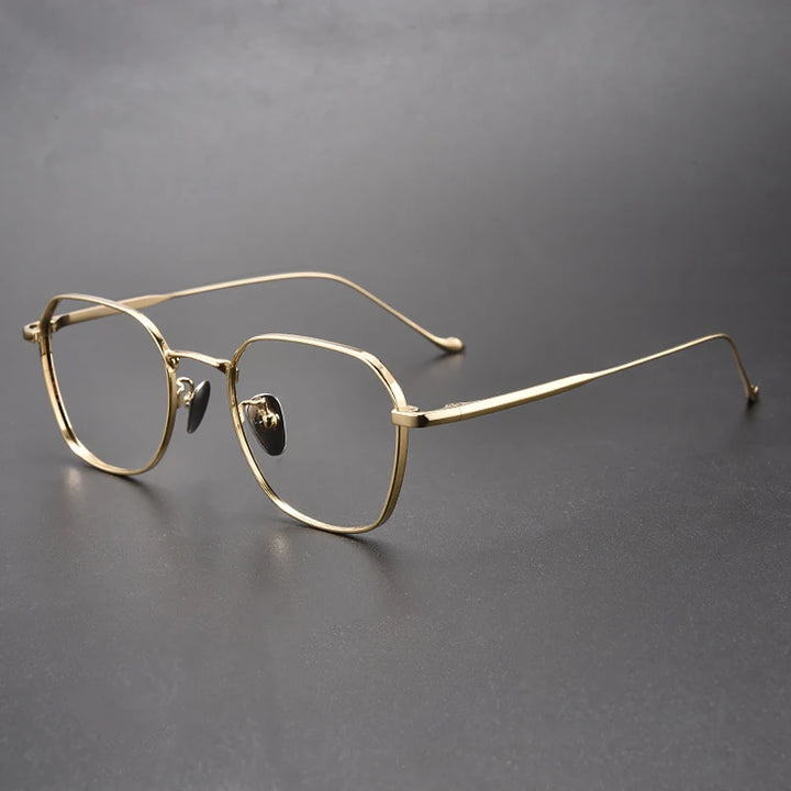 Muzz Women's Full Rim Brow Line Polygon Titanium Eyeglasses 45316