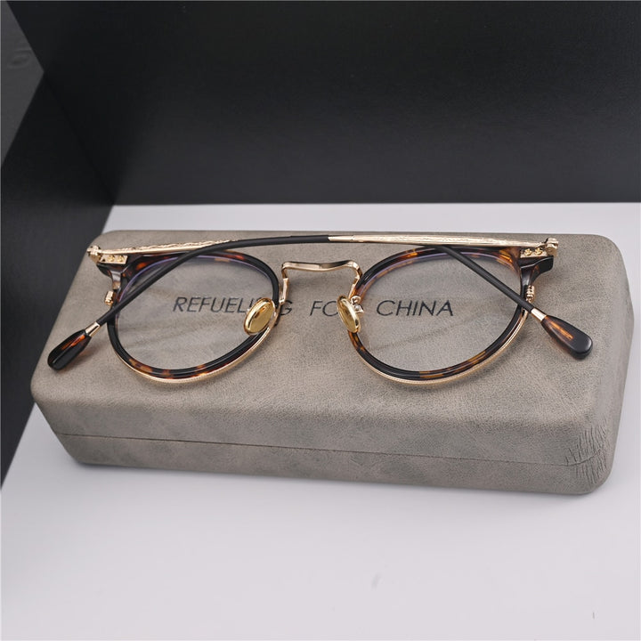 Cubojue Unisex Full Rim Small Round Acetate Alloy Presbyopic Reading Glasses 6809p Reading Glasses Cubojue