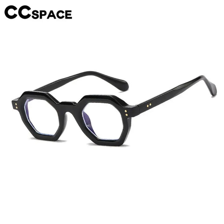 CCspace Unisex Full Rim Polygon Plastic Eyeglasses 56891 Full Rim CCspace