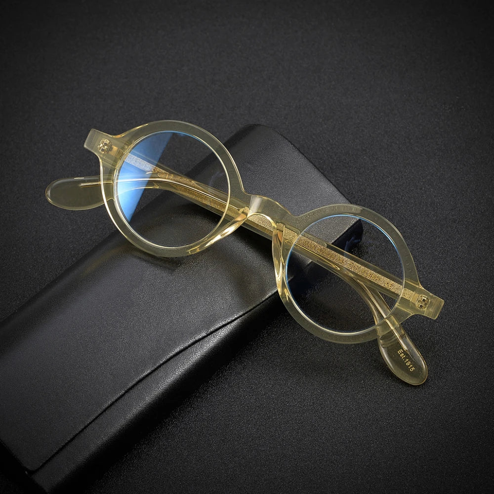 Black Mask Full Rim Round Acetate Optical Eyeglasses 424221 Full Rim Black Mask