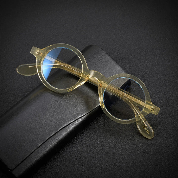 Black Mask Full Rim Round Acetate Optical Eyeglasses 424221 Full Rim Black Mask