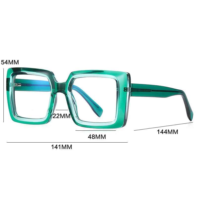 Gatenac Women's Full Rim Square Tr 90 Titanium Reading Glasses Gxy2170