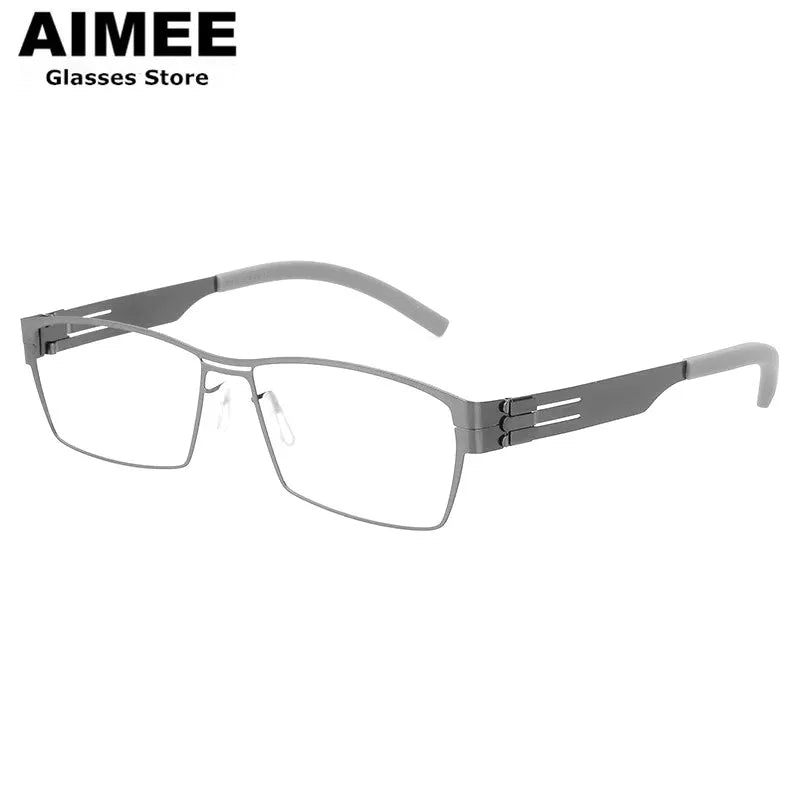 Aimee Unisex Full Rim Rectangle Screwless Steel Eyeglasses 15083