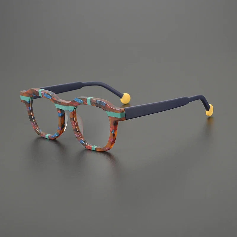 Hewei Unisex Full Rim Big Oval Square Acetate Eyeglasses 49150 Full Rim Hewei C3 CHINA