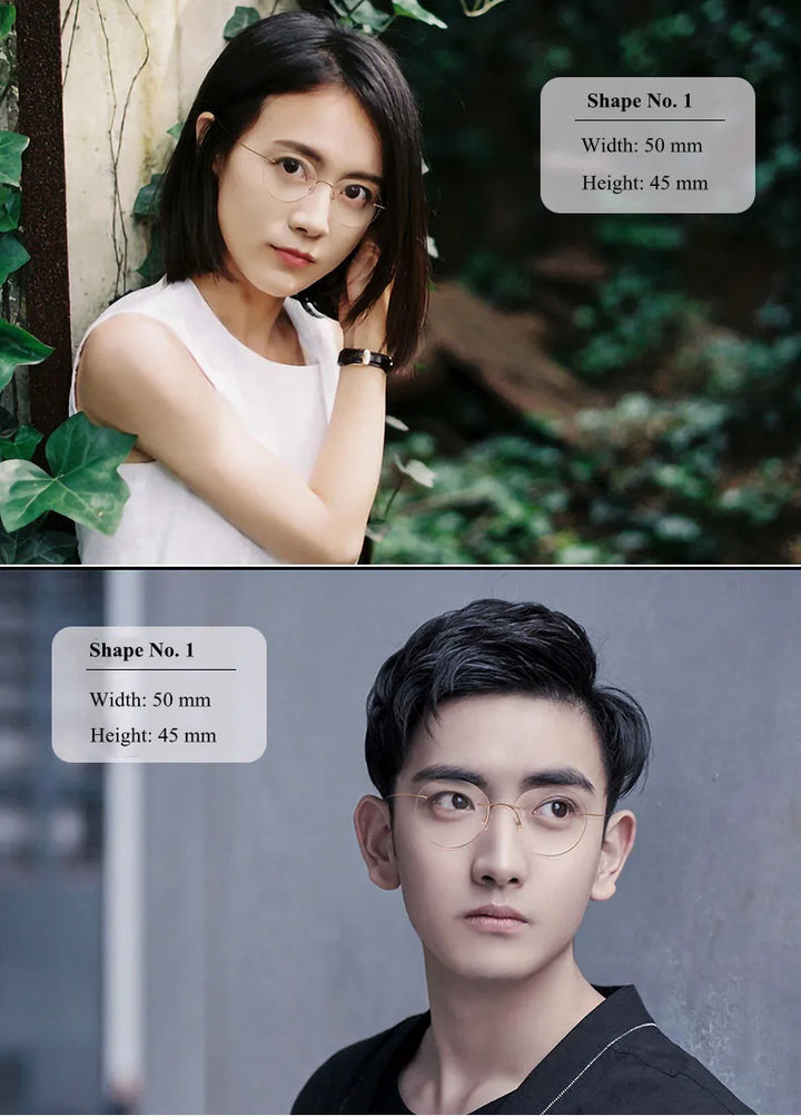 Chashma Unisex Rimless Oval Titanium Custom Lens Shape Eyeglasses 16016 Rimless Chashma Gold Shape 1