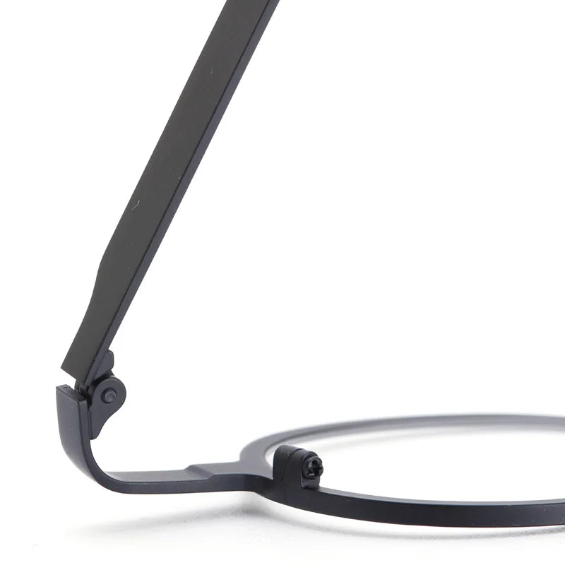 Muzz Unisex Full Rim Small Round Titanium Eyeglasses T7753 Full Rim Muzz