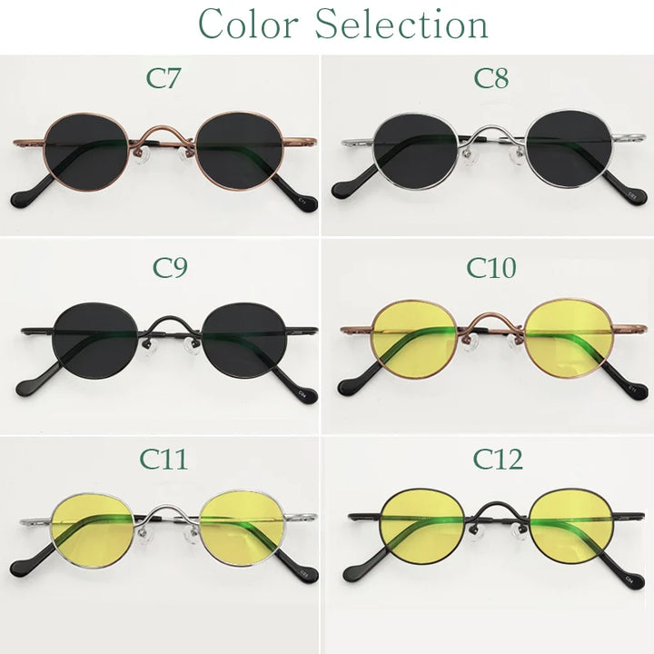 Yujo Unisex Full Rim Small Round Titanium Polarized Sunglasses 3629s Sunglasses Yujo