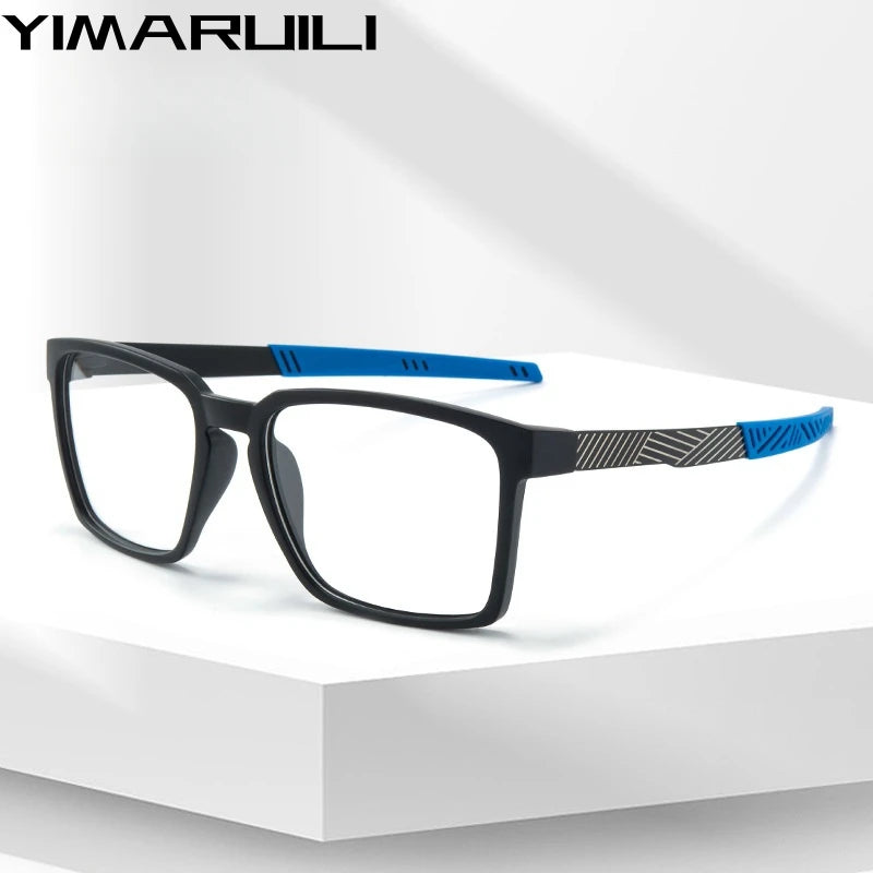 Yimaruili Women's Full Rim Square Tr 90 Alloy Sport Eyeglasses 48084