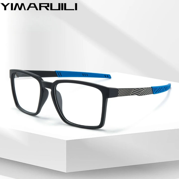 Yimaruili Women's Full Rim Square Tr 90 Alloy Sport Eyeglasses 48084