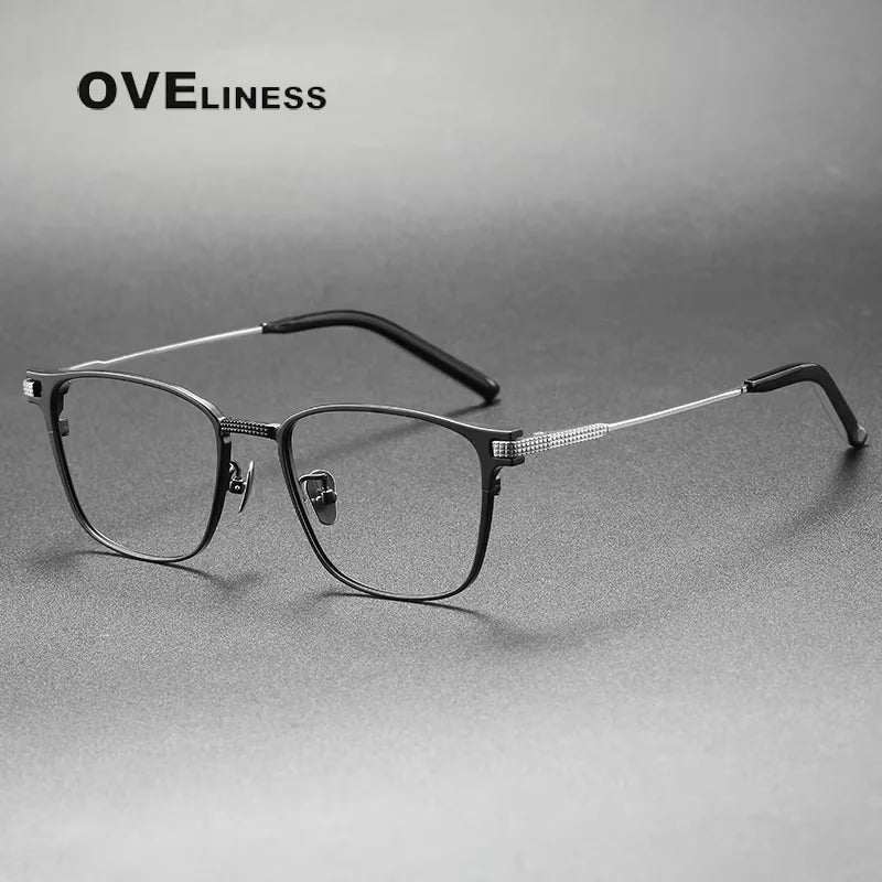 Oveliness Unisex Full Rim Square Acetate Titanium Eyeglasses 39027