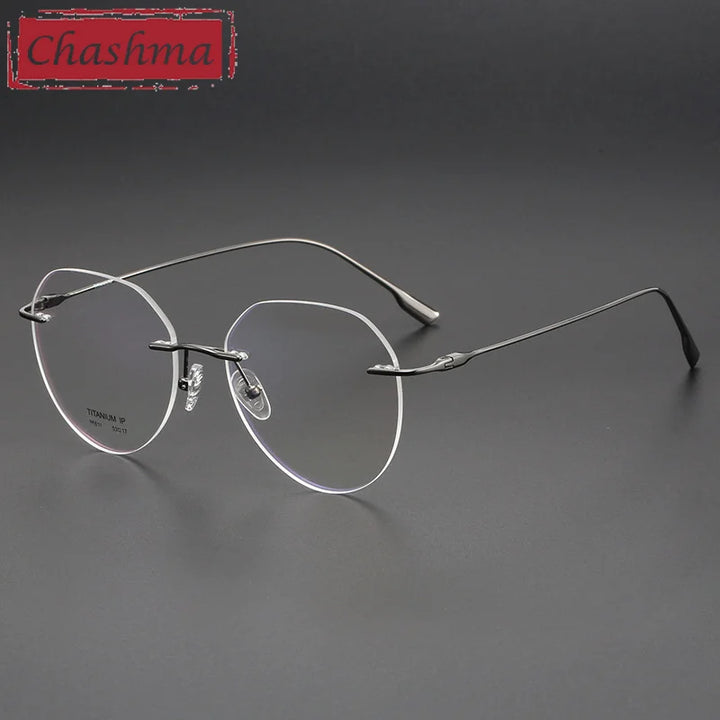 Chashma Unisex Rimless Flat Top Oval Titanium Reading Glasses 996611 Reading Glasses Chashma Gray Single Version 1.67|Anti Blue Ray + Photo Grey