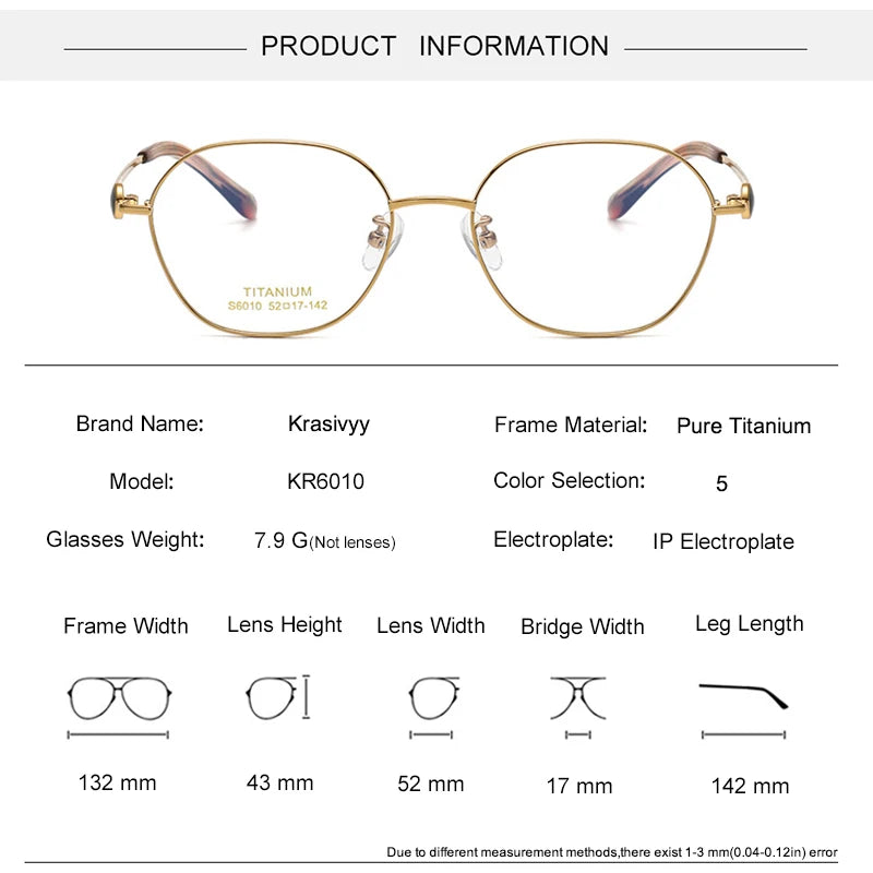 Krasivyy Women's Full Rim Flat Top Polygon Titanium Eyeglasses 66010
