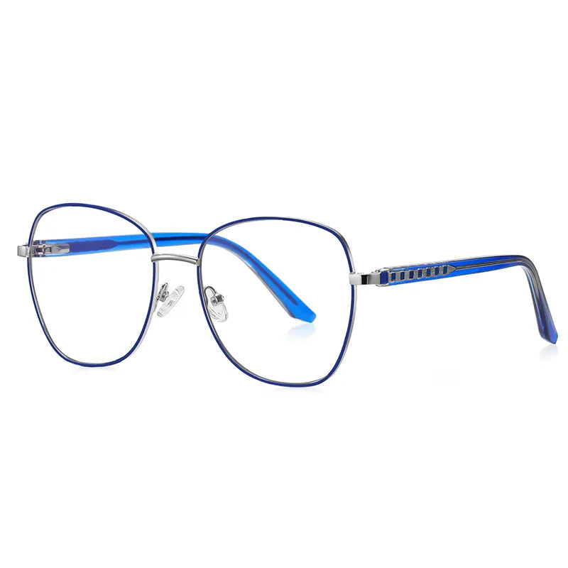 Vicky Unisex Full Rim Large Butterfly Stainless Steel Reading Glasses 3063 Reading Glasses Vicky PFD3063-C4 Prescription custom
