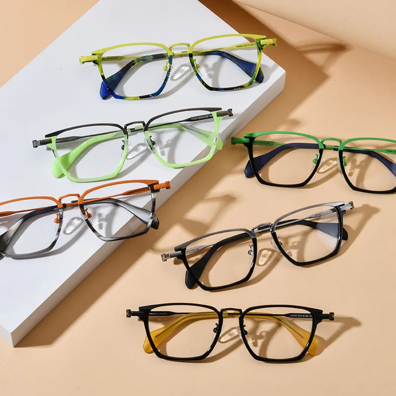 Nobler Unisex Full Rim Square Titanium Eyeglasses 185136