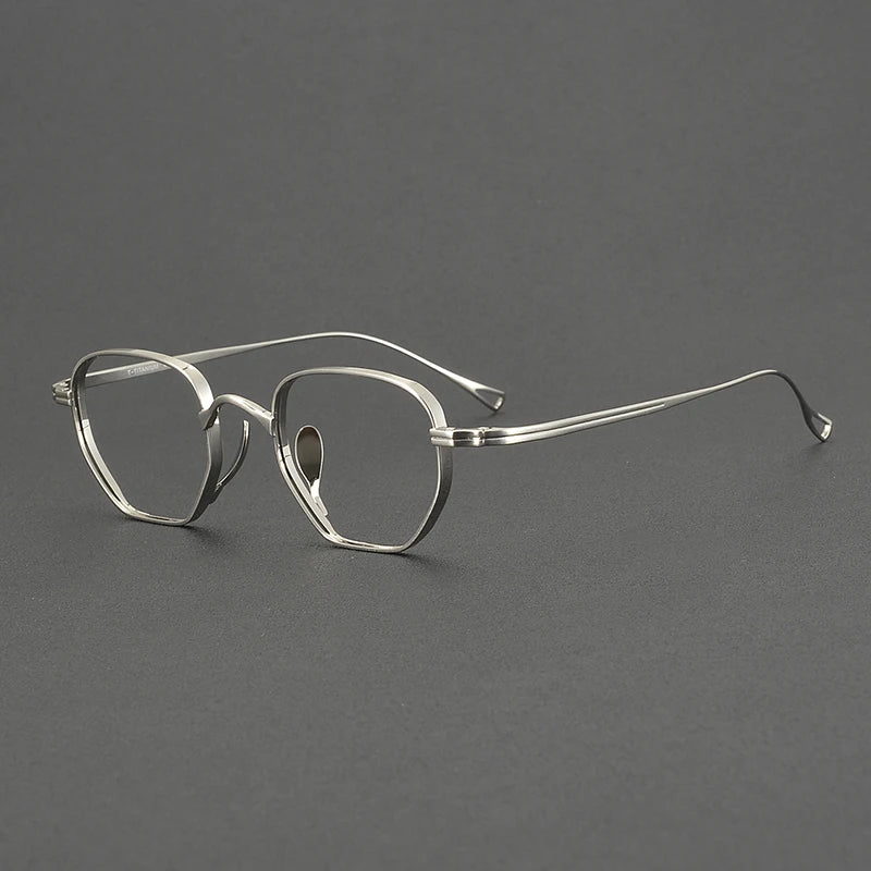 Muzz Unisex Full Rim Oval Polygon Titanium Eyeglasses 79919