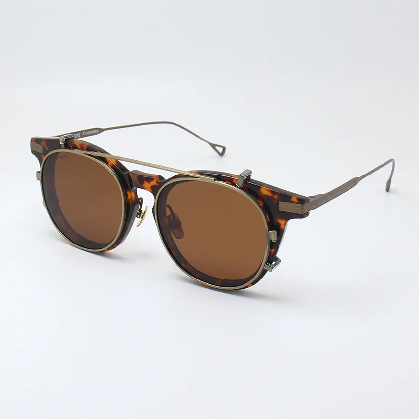 Black Mask Unisex Full Rim Round Acetate Eyeglasses Clip On Polarized Sunglasses 0213 With Clip Ons Black Mask
