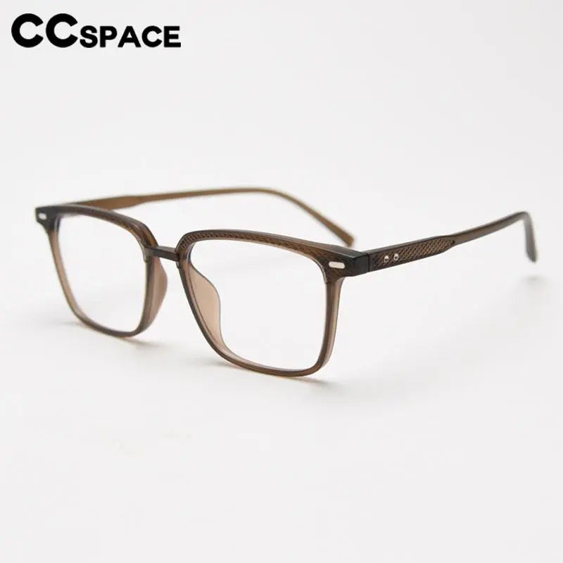 CCspace Unisex Full Rim Square Tr 90 Titanium Eyeglasses 56902 Full Rim CCspace