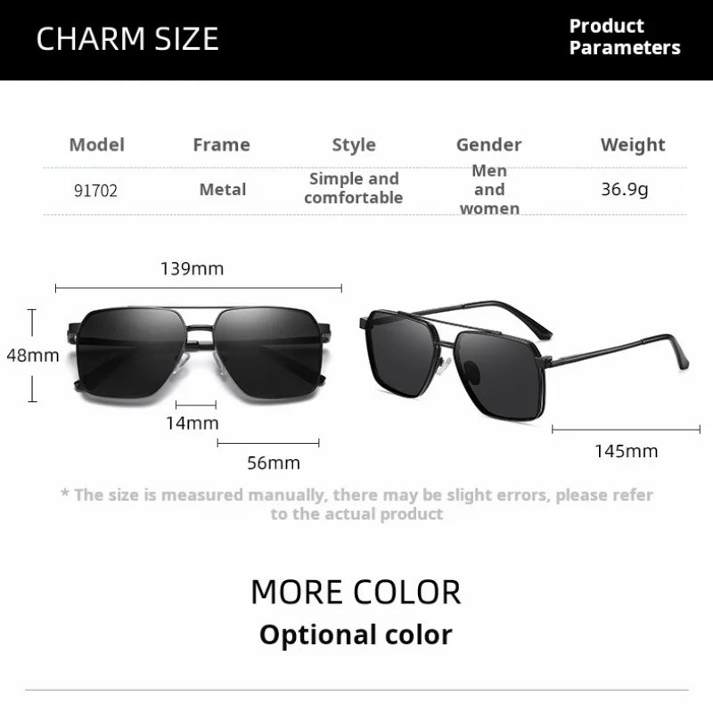 Momoja Women's Full Rim Polygon Double Bridge Titanium Eyeglasses Clip On Sunglasses 91702