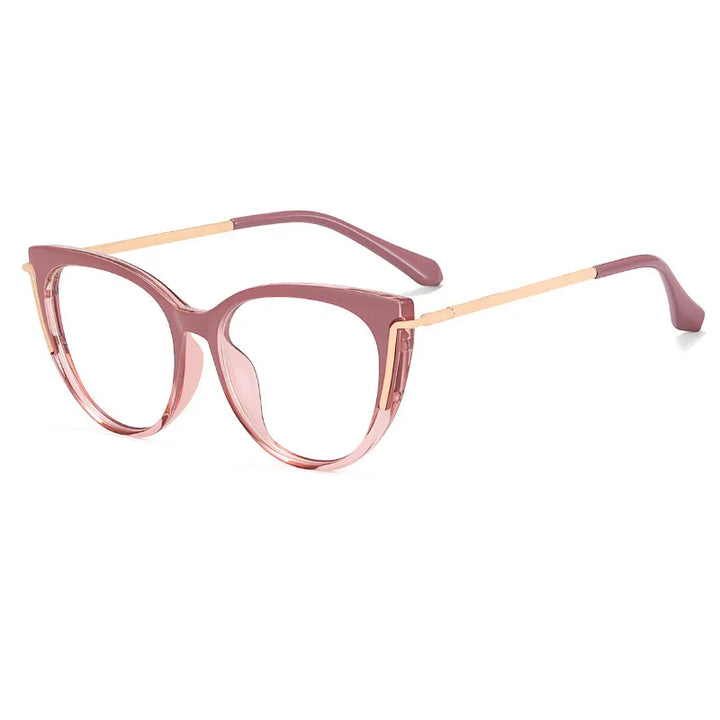 CCspace Women's Full Rim Cat Eye Tr 90 Titanium Eyeglasses 56963 Full Rim CCspace C5Bean