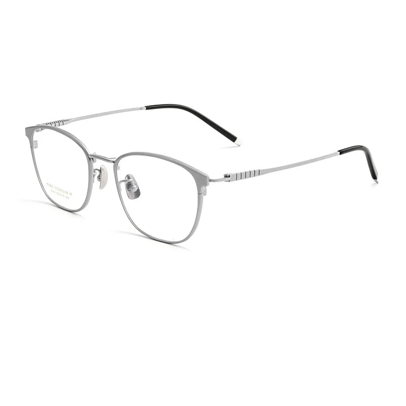 Gmei Unisex Full Rim Square Titanium Eyeglasses 2101 Full Rim Gmei Optical Silver