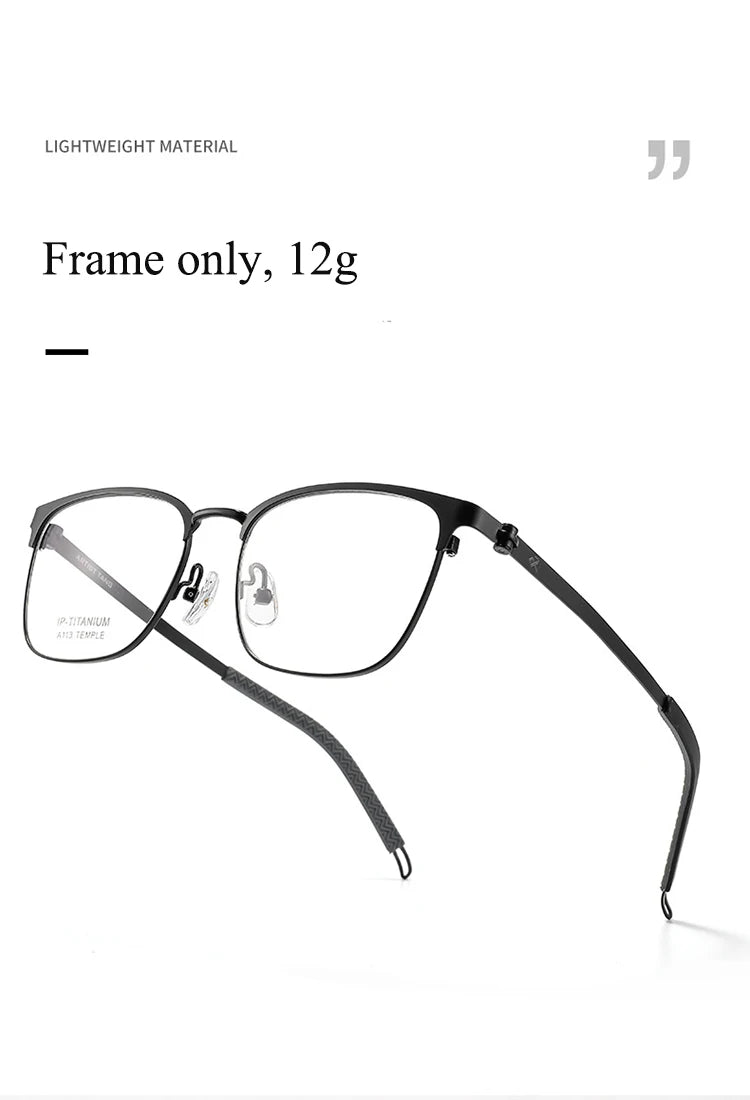 Bclear Unisex Full Rim Square Titanium Eyeglasses A113 Full Rim Bclear