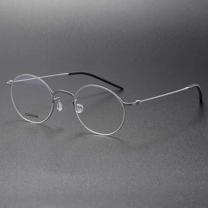 Black Mask Women's Full Rim Round Screwless Titanium Eyeglasses 65504