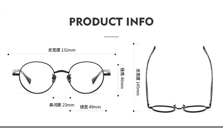 Black Mask Women's Full Rim Round Titanium Eyeglasses Bm216 Full Rim Black Mask