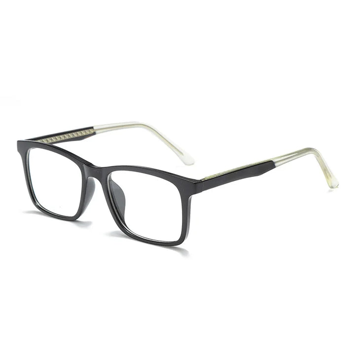 Kocolior Unisex Full Rim Square Acetate Fiber Eyeglasses Fj8098 Full Rim Kocolior Black White