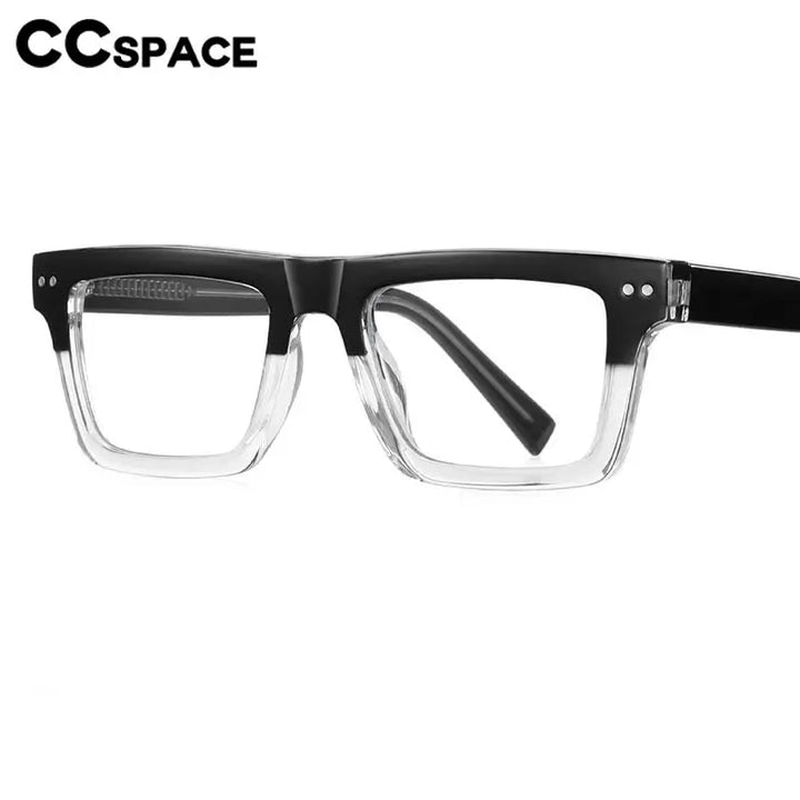 CCspace Unisex Full Rim Square Tr 90 Titanium Eyeglasses 57176 Full Rim CCspace