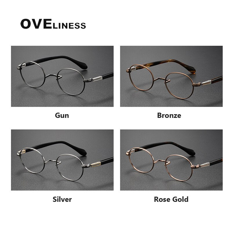 Oveliness Unisex Full Rim Oval Acetate Titanium Eyeglasses Ks119 Full Rim Oveliness