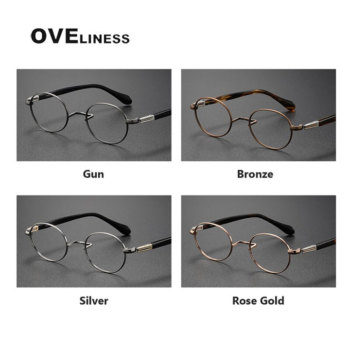 Oveliness Unisex Full Rim Oval Acetate Titanium Eyeglasses Ks119 Full Rim Oveliness