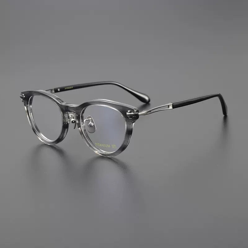 Gatenac Unisex Full Rim Cat Eye Acetate Titanium Eyeglasses Gxyj1120 Full Rim Gatenac