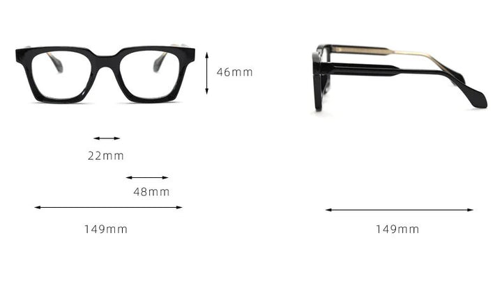 CCspace Unisex Full Rim Square Tr 90 Titanium Eyeglasses 57023 Full Rim CCspace