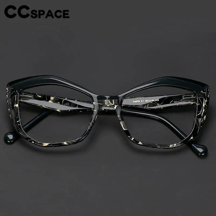 CCspace Unisex Full Rim Square Acetate Eyeglasses 57003 Full Rim CCspace