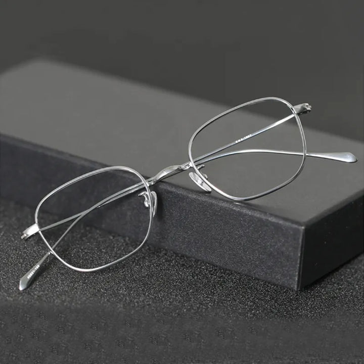 Black Mask Unisex Full Rim Square Titanium Eyeglasses 199gms Full Rim Black Mask