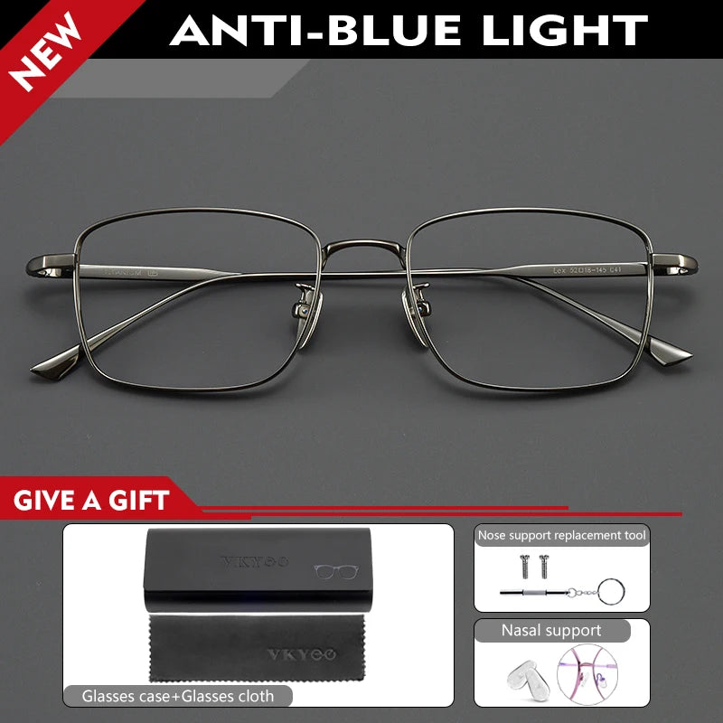 Vicky Women's Semi Rim Square Titanium Reading Glasses 441908 Reading Glasses Vicky 0 1908-LEX-gray