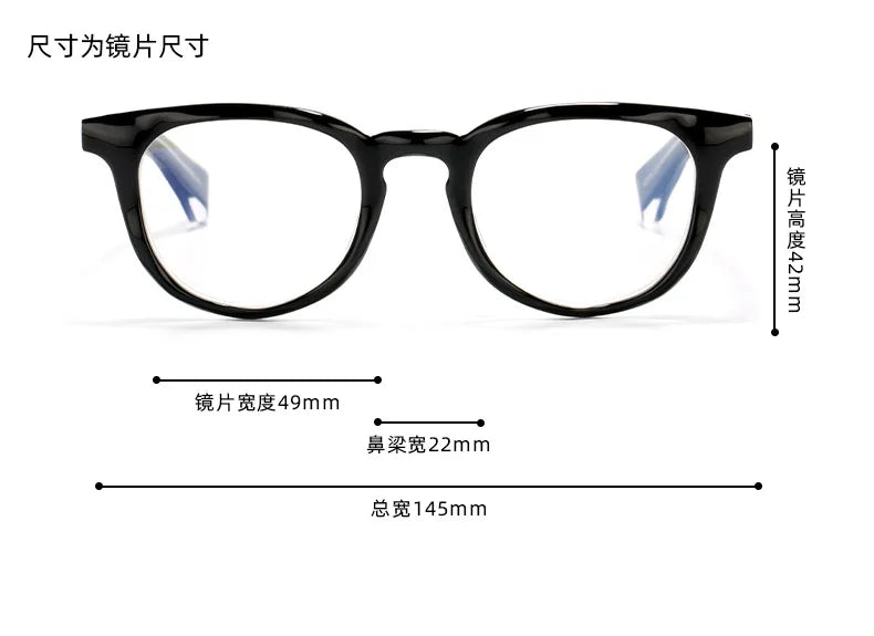 Nobler Unisex Full Rim Oval Square Thick Acetate Eyeglasses 841067 Full Rim Nobler