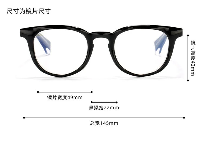 Nobler Unisex Full Rim Oval Square Thick Acetate Eyeglasses 841067 Full Rim Nobler